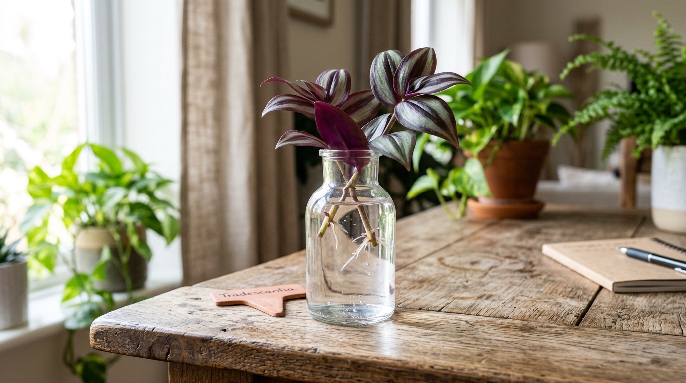 apprenez comment bouturer facilement une tradescantia (misère) dans l'eau grâce à nos conseils simples et pratiques pour réussir vos boutures rapidement et efficacement.