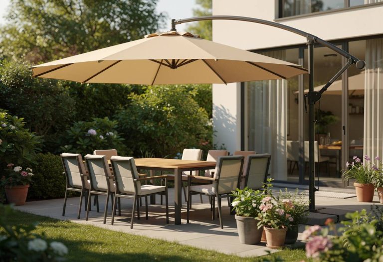 parasol déporté beige